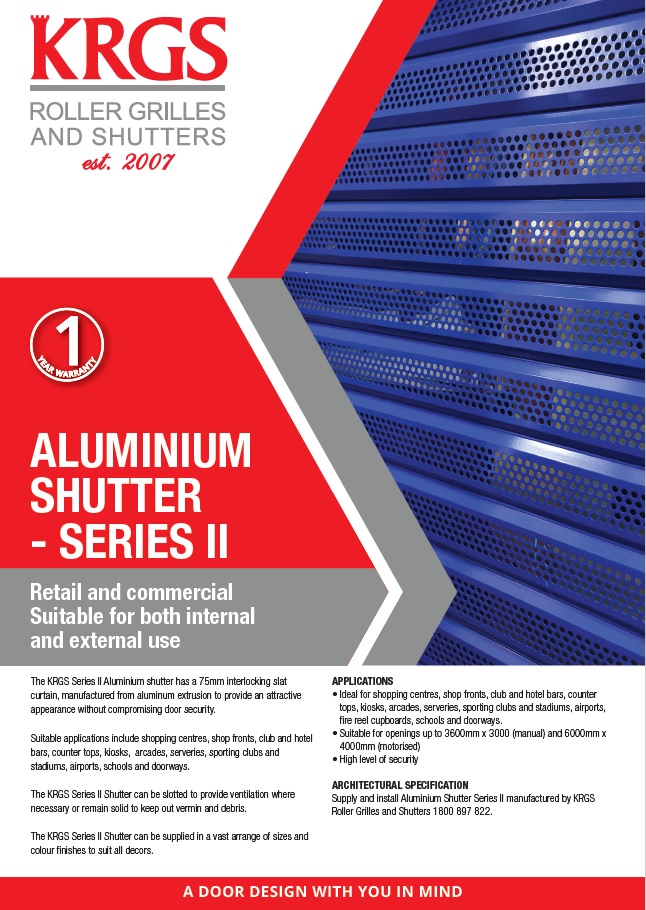 Series II Aluminium Shutter - Perforated Slat Brochure